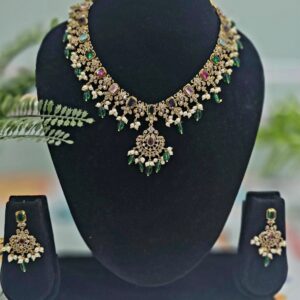 Multicolor Butta Pusalu Necklace Set