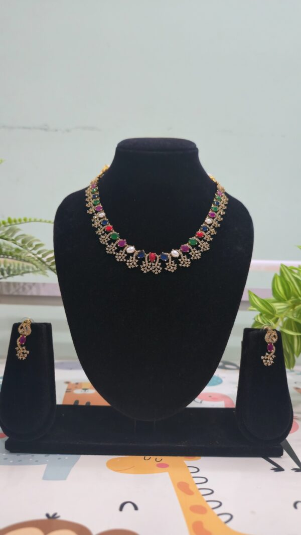 Traditional Navaratna Necklace Set