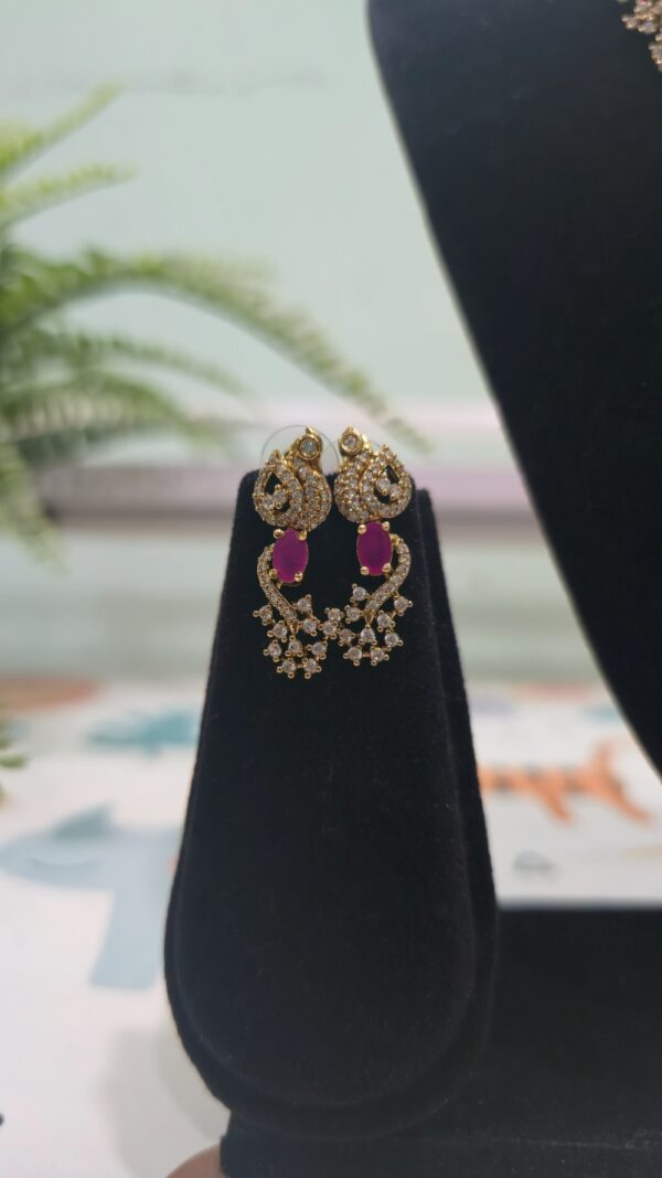 Traditional Navaratna Necklace Set - Image 4